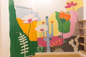 mural infantil flores tienda