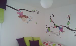 mural infantil búhos